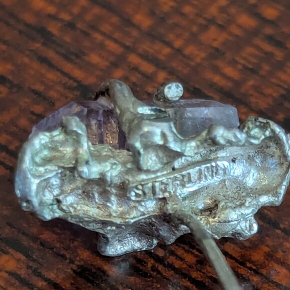 Fairycore Amethyst Sterling Silver Earrings Crystal Raw Cut Stud Boho Handmade - Picture 7 of 10